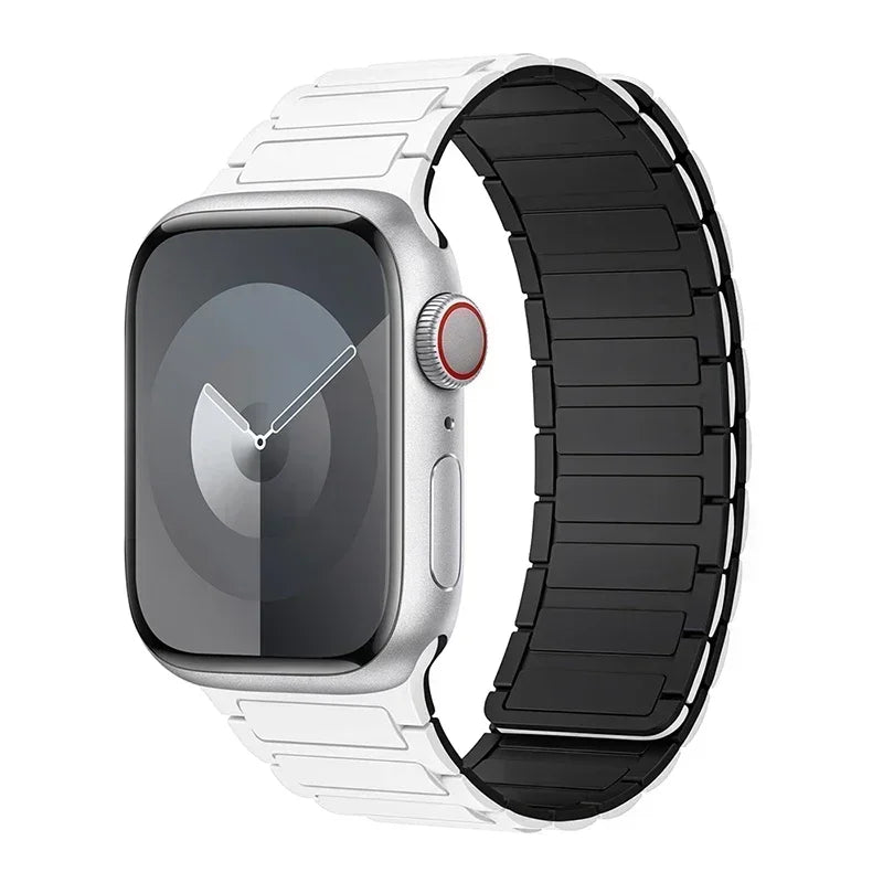 Magnetic Silicone Sports Band for Apple Watch — Fits Ultra 2 (49mm) & Series 9/8/7/6/5/4/SE/3 (38–45mm)