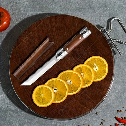 Premium Stainless Steel Utility Knife - Carved Outdoor Pocket Knife for Meat Cutting, Fruit Peeling and Portable Use