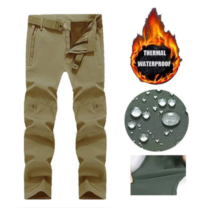 Men’s Fleece Softshell Cargo Pants M–5XL – Winter Outdoor Hiking, Fishing, Climbing & Camping Tactical Trousers