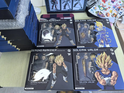 Majin Vegeta Super Saiyan Action Figure - Full Power Battle Damage Anime Collectible Model Toy