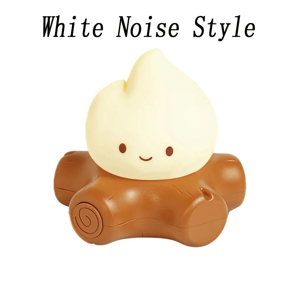 Campfire LED Night Light with White Noise – Creative Room Desk Lamp for Kids Gift