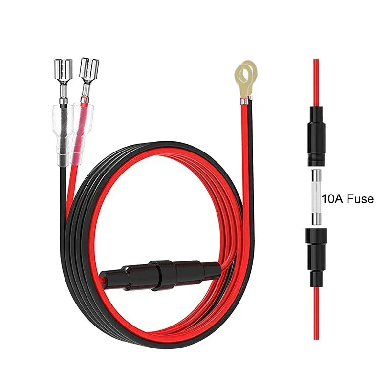 USB Car Charger Socket Cable 60cm Cigarette Lighter Wiring Harness with 10A Fuse for Car, Marine, Motorcycle, ATV & RV Power Upgrade Cable
