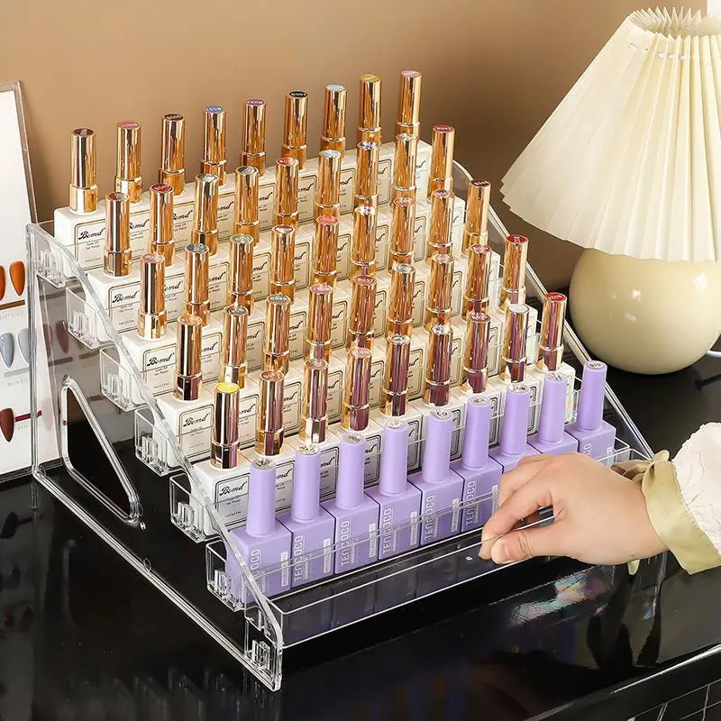 Multi-Layer Acrylic Nail Polish Display Rack – 3/4/5/6/7 Tier Transparent Organizer