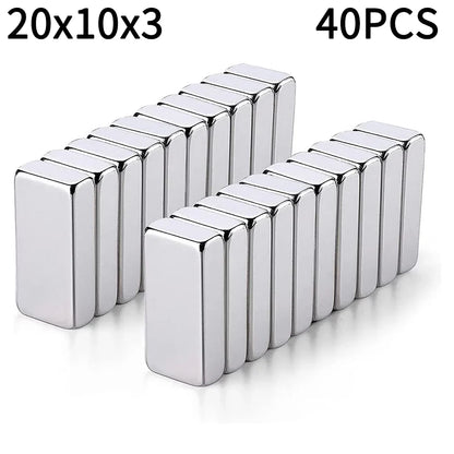 Super Strong Square Block Magnets Set - 20-100 PCS Powerful Neodymium Magnets for DIY & Refrigerator Use