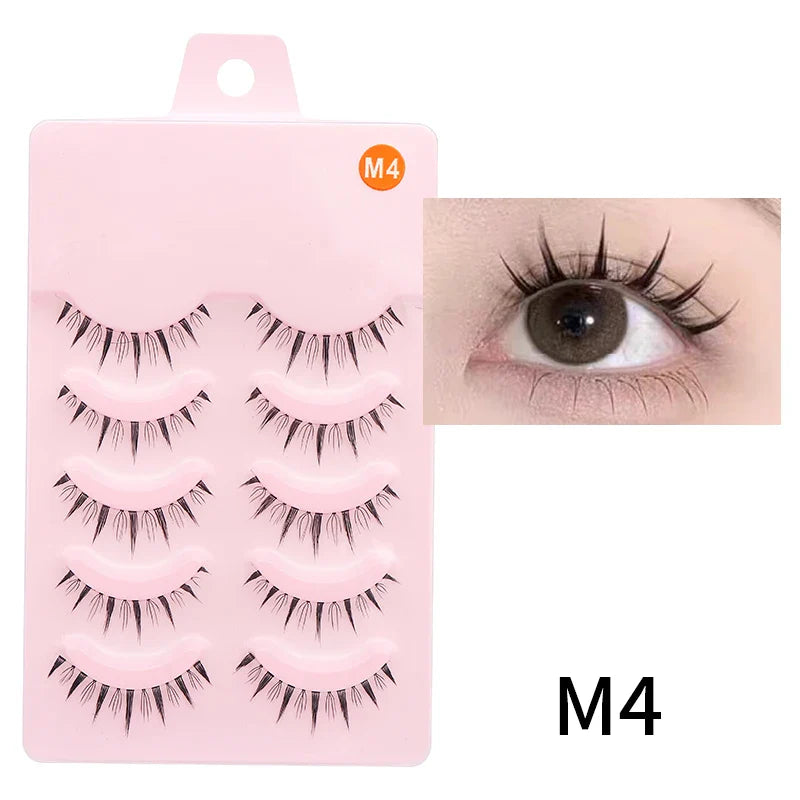 Manga Style Soft Natural False Eyelashes Wispy Thick Daily Wear Makeup Lashes