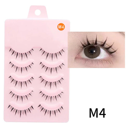 Manga Style Soft Natural False Eyelashes Wispy Thick Daily Wear Makeup Lashes