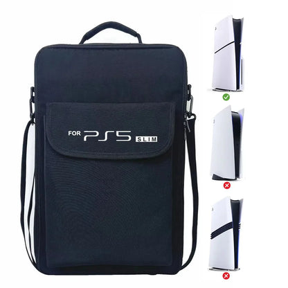 PS5 Slim Carrying Case Backpack – Portable Protective Storage Shoulder Shoulder Bag for PlayStation 5 Slim Console & Accessories