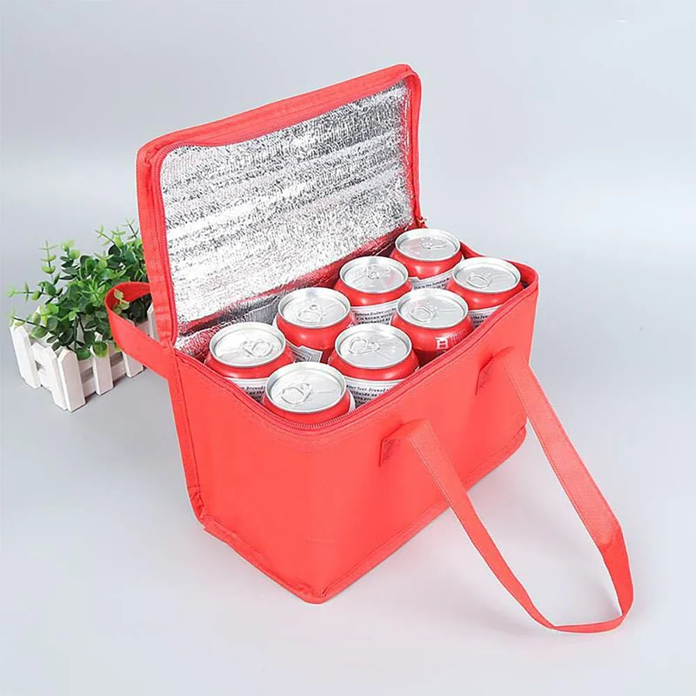 Portable Insulated Lunch Cooler Bag – Folding Thermal Picnic Tote, Ice Pack Food & Drink Carrier, Beer Delivery Bag