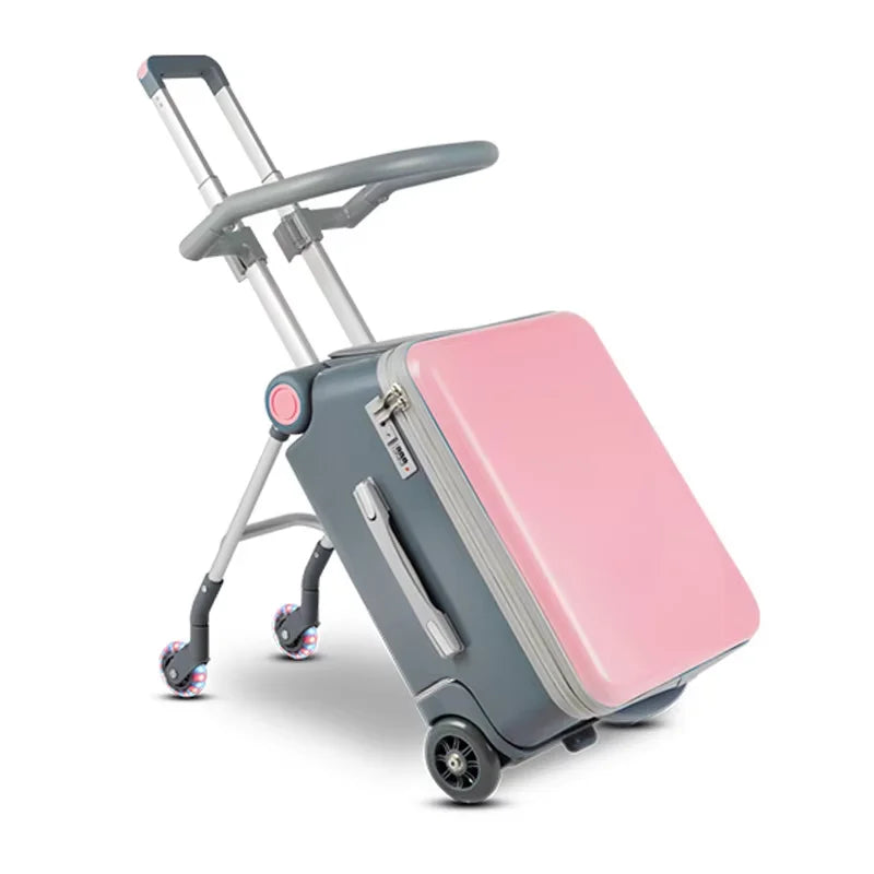 Kids Ride-On Stroller Travel Suitcase – Multifunction Waterproof & Wear-Resistant Luggage Trunk for Children