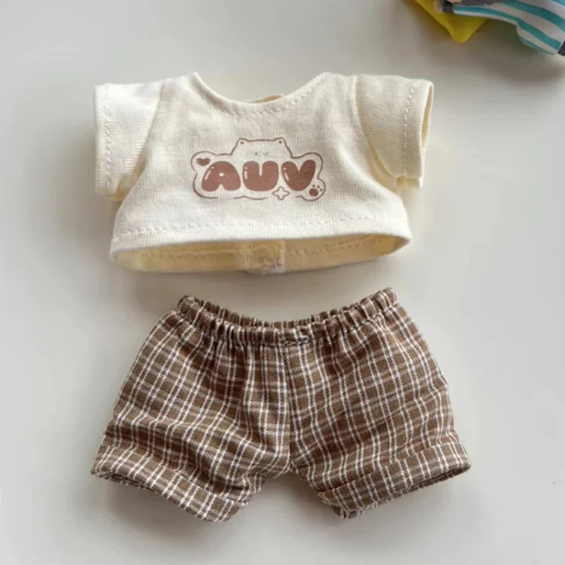 17cm Mini Doll Clothes Set – Kpop EXO Labubu Idol Raincoat, Love Bear Dress & Hat Accessories, Clothing Gift