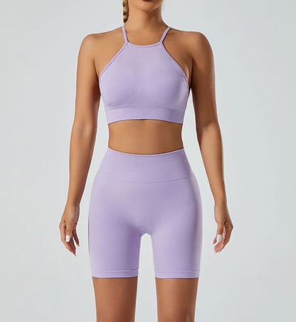 Women’s Shockproof Fitness Sports Bra – Push-Up Crop Top for Gym, Yoga & Workout