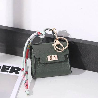 Luxury Mini Headphone Bag – Leather Purse Pendant Keychain for AirPods 2/3/4/Pro 2 and Galaxy Buds 3/3Pro