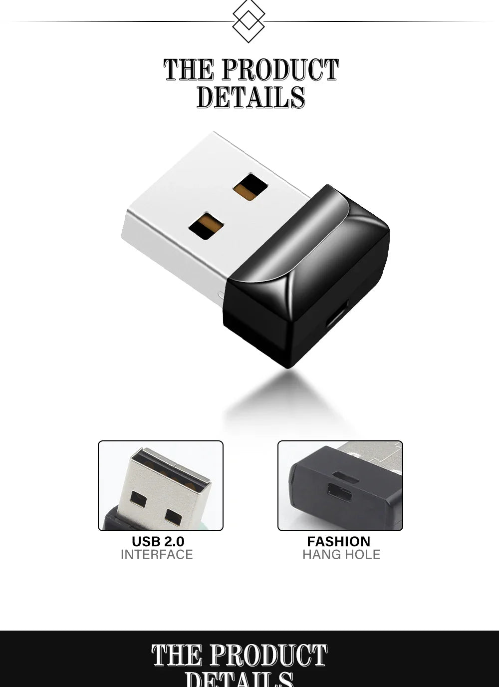 Black Mini USB 2.0 Pen Drive – High-Speed 64GB & 128GB Oval Flash Memory Stick with Keychain, Ideal Business Gift
