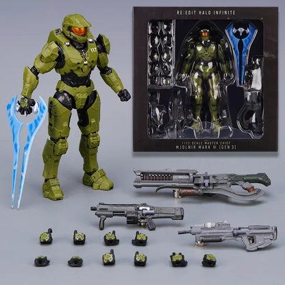 2024 Hot Sale Halo Infinite Master Chief Action Figure - 18cm Mjolnir Mk VI 1/12 Scale Re:edit Gen.3 Model 117, Collectible Toy Gift