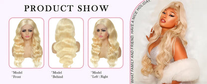 38 Inch 613 Blonde Body Wave HD Lace Front Wig – 13x6 Lace Frontal Human Hair Wig for Women