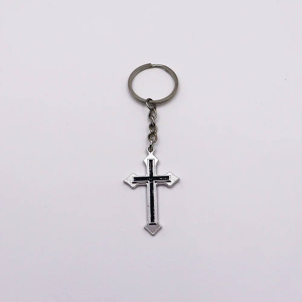 Classic Cross Keychain - Fashion Car Key Ring Pendant & Bag Jewelry Accessory