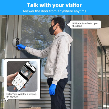3MP Smart Life Tuya WiFi Doorbell — 1080P Peephole Camera, 5000mAh Battery, PIR Motion Sensor, IR, Alexa & Google Compatible