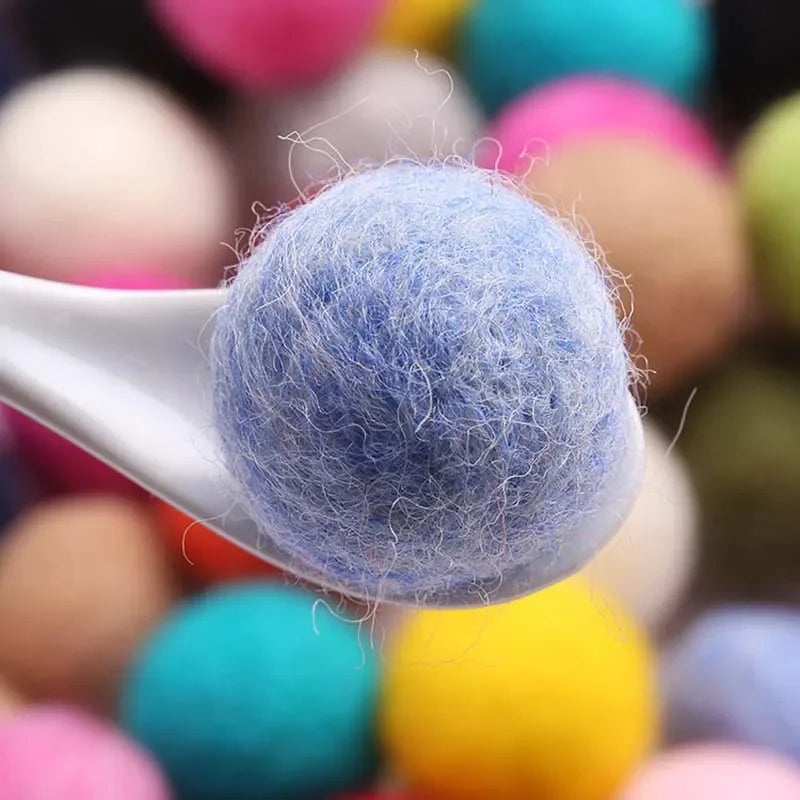 Round Wool Felt Balls - 20mm Mixed Color Pom Poms for DIY Crafts Home Decoration 10pcs Pack