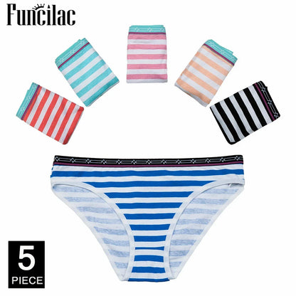 5 Pcs Women’s Cotton Panties Set - Soft Bikini Briefs Sexy Ladies Underwear Comfortable Everyday Briefs