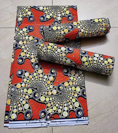 African Ankara Wax Print Fabric - 100% Cotton Batik Patchwork Sewing Material for Dresses & Crafts