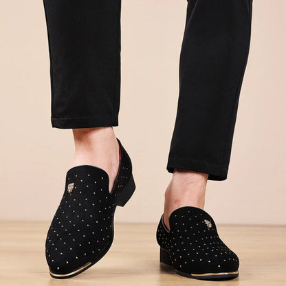 Luxury Men's Suede Dress Loafers - Elegant Casual Business Shoes for Men
