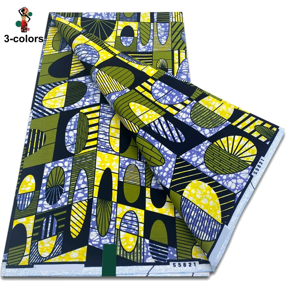 African Ankara Wax Fabric - 100% Cotton Soft Pink Pagne Fashion Print