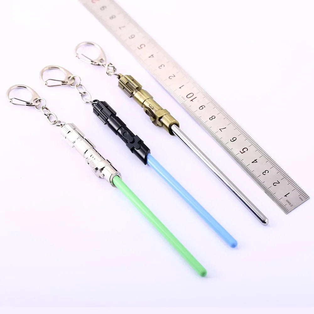 Star Wars Spaceship & Lightsaber Keychain – Metal Pendant Keyring, Cosplay Jewelry Gift for Men