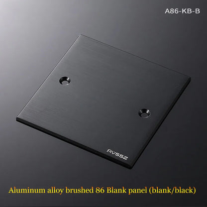 86 Panel Power Box Module - D Type 1/2/3/4 Hole Brushed Matte Blank Plate for XLR HDMI USB BNC VGA RJ45 Connections