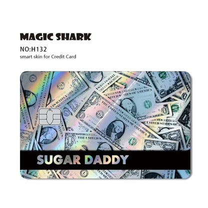 Magic Shark Evil FBI Holographic Laser Money & Card Sticker – Shiny Credit, Bank, Debit Film Cover