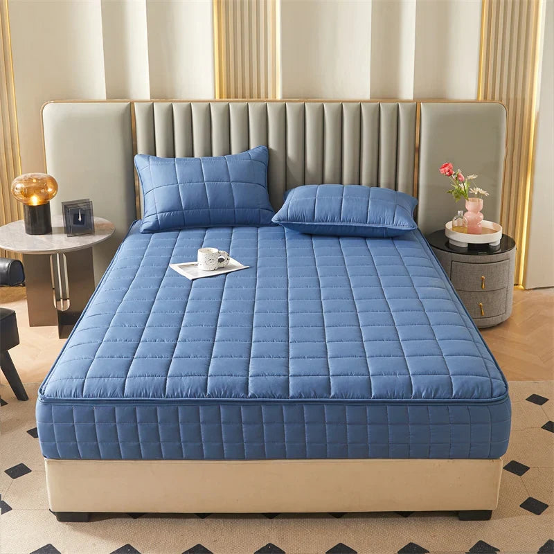 Six Sided Zipper Mattress Cover - Thick Quilted Fitted Mattress Protector Pad with Full Enclosure Customized Size