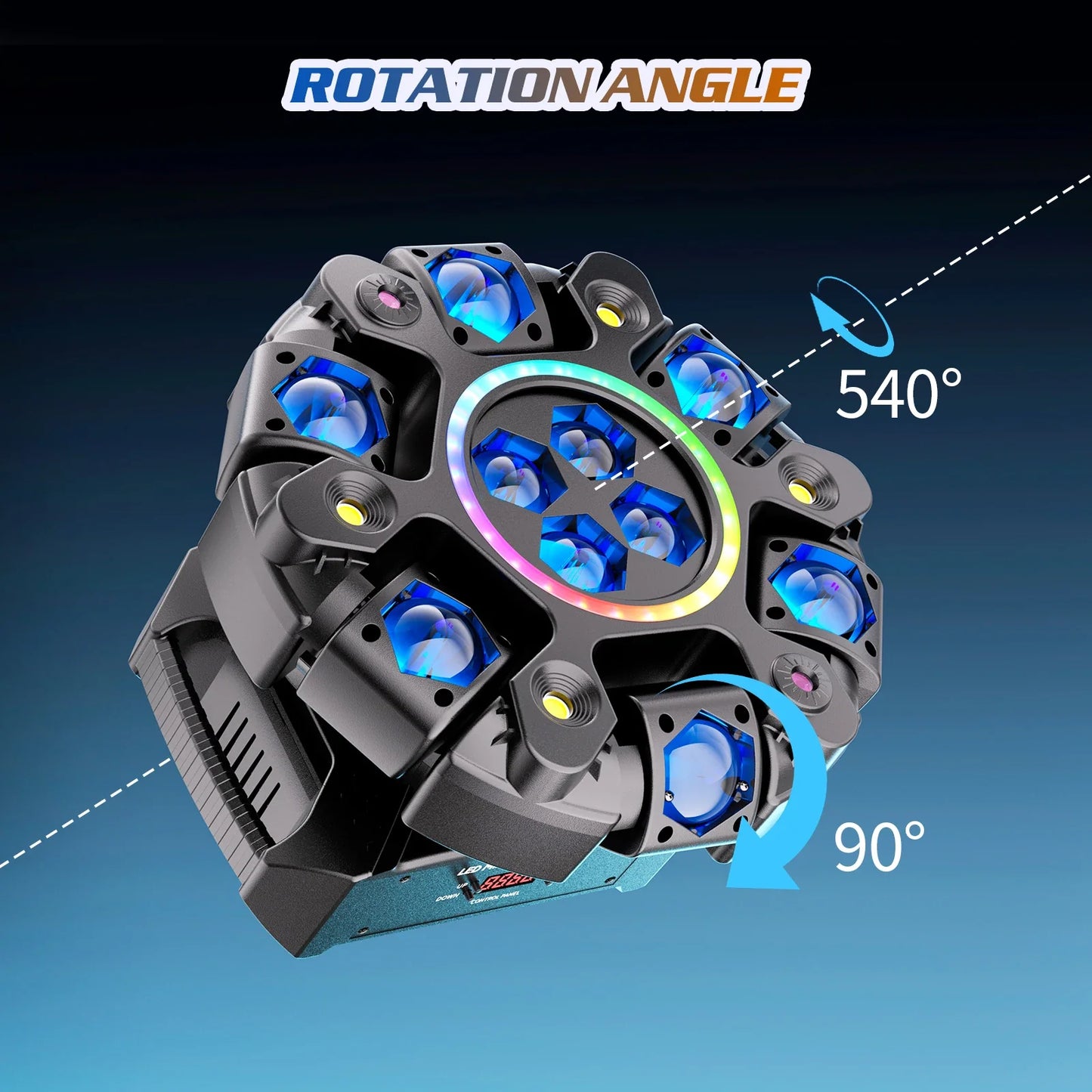 Yiflamefly 150W Moving Head DJ Light - RGBW 6-Arm DMX512 Stage Lighting Effect for Events & Parties