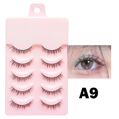 Manga Style Soft Natural False Eyelashes Wispy Thick Daily Wear Makeup Lashes