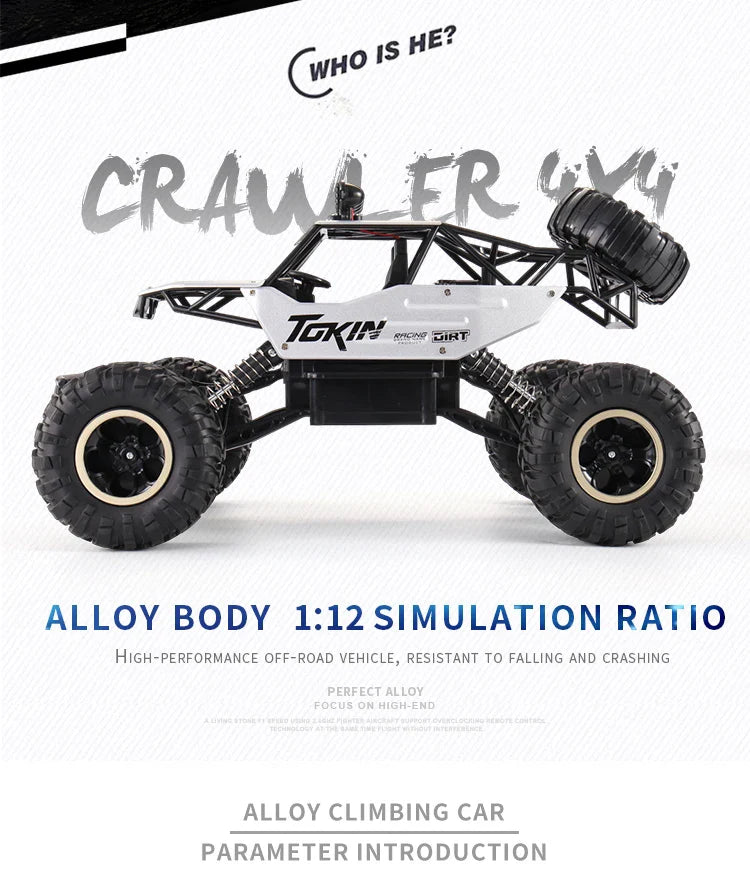 1:12 RC Off-Road 4WD Monster Truck – High-Speed 20Km/h All-Terrain Remote Control Car for Adults & Beginners