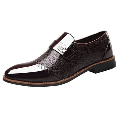 Men’s Embossed Leather Shoes - Classic Luxury Fashion Non-Slip Wear-Resistant Black Footwear