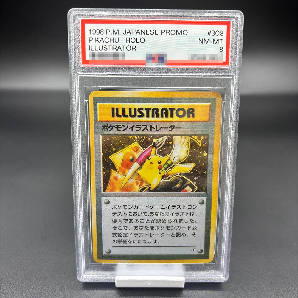 DIY 2023 PTCG Van Gogh Pikachu & Grey Felt Hat Collection Card – 10-Point Rating Anime Game Card Gift Toy