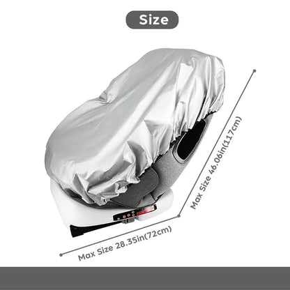 Silver Baby Car Seat Sun Shade - Universal UV Protection Cover for Heat Blocking & Travel Safety
