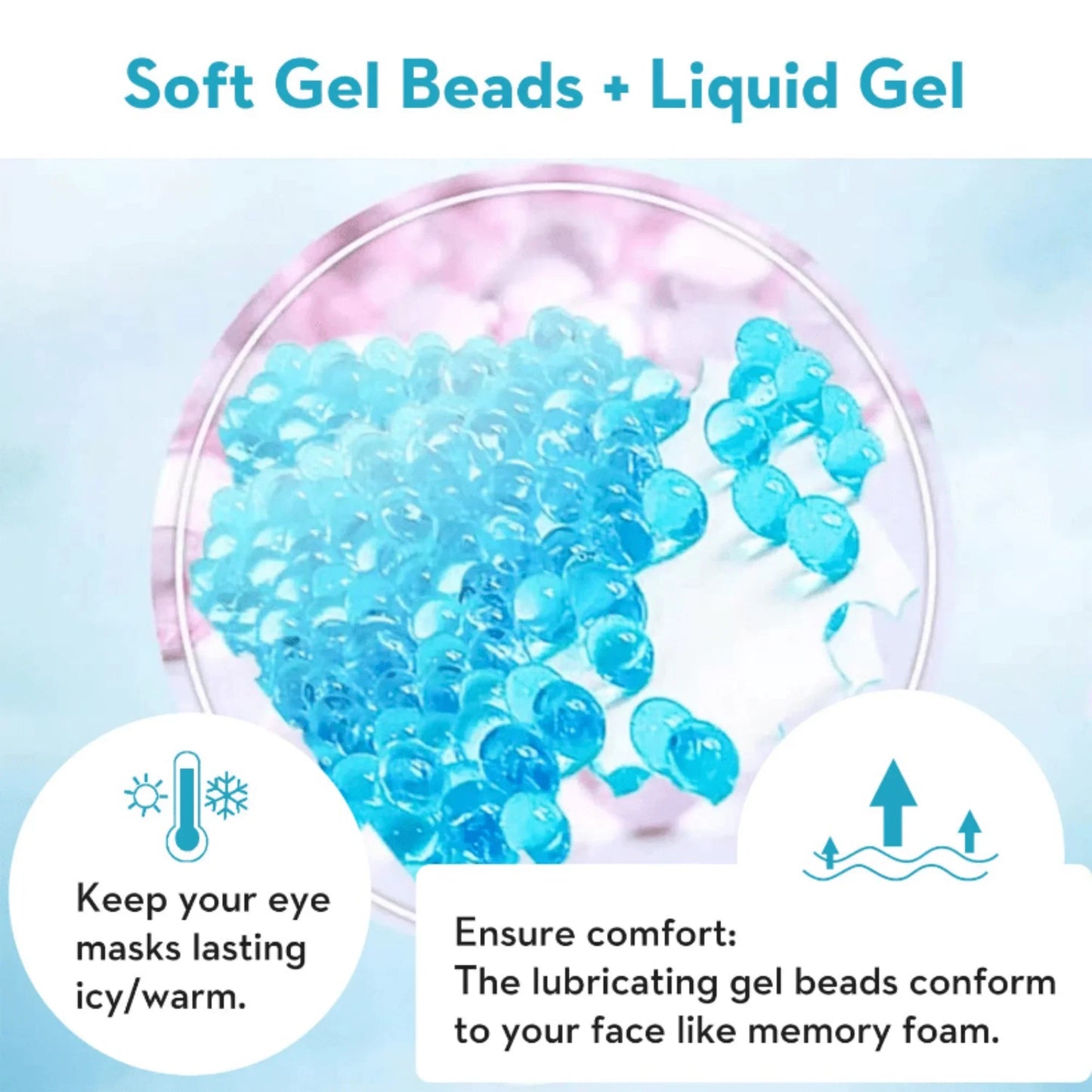 Reusable PVC Sleep Ice Bag with Cooling Gel - Ideal for Stress Relief, Headaches, Migraines, Puffiness, Dark Circles, Puffy and Dry Eyes