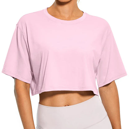 Harajuku Y2K Women’s Crop Top T-Shirt – Funny Casual Loose Fit Short Sleeve Summer Streetwear Round Neck White Tee