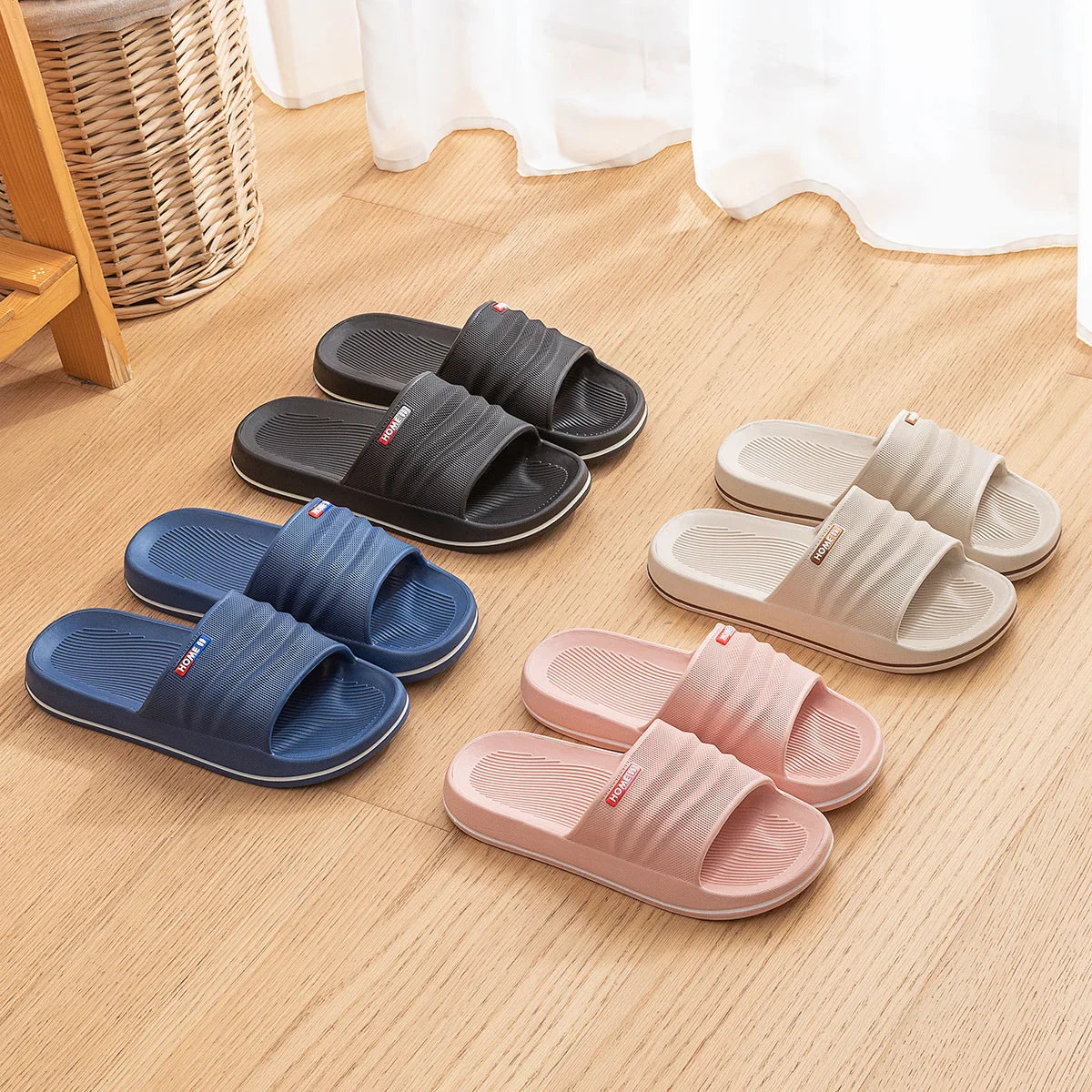 EVA Couple Slippers – Soft Sole Slip-On Home Shoes for Men & Women, Comfortable Casual Indoor & Bathroom Slippers