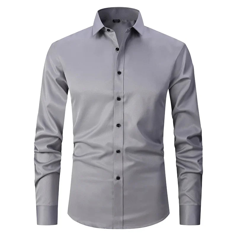 Men’s Slim Fit Dress Shirt - Long Sleeve Business Casual Formal Shirt for Spring Office & Elegant Wear