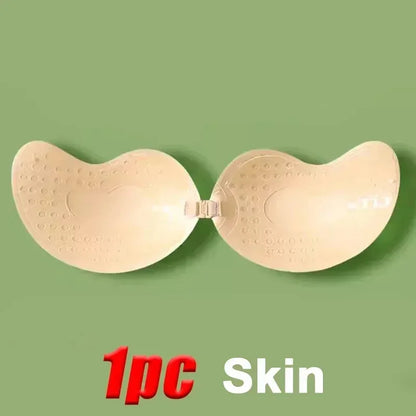1/2pcs Invisible Women’s Push-Up Bra – Backless Strapless Silicone Self-Adhesive Front Placket Underwear