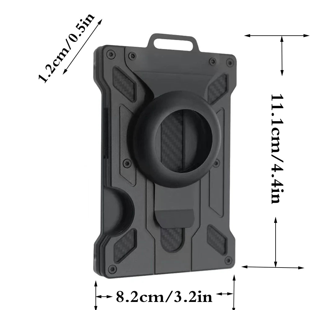 Men’s AirTag Wallet – Aluminum Money Clip Card Holder with Strap, Protective AirTag Carteira Masculina Billeteras