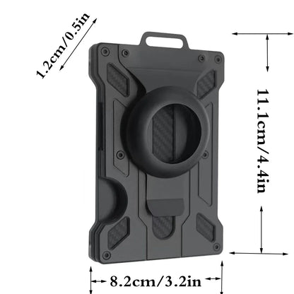 Men’s AirTag Wallet – Aluminum Money Clip Card Holder with Strap, Protective AirTag Carteira Masculina Billeteras