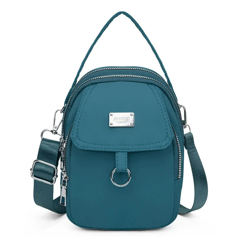 Lightweight Nylon Women’s Crossbody Bag – Casual Mini Shoulder Handbag with Multiple Zip Compartments, Tote Purse for Daily Use