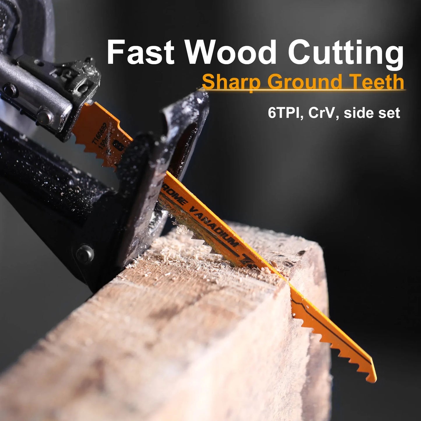 TOLESA 10PCS Reciprocating Saw Blades - Wood Pruning PVC Metal Cutting Sawzall Blades for Demolition Work