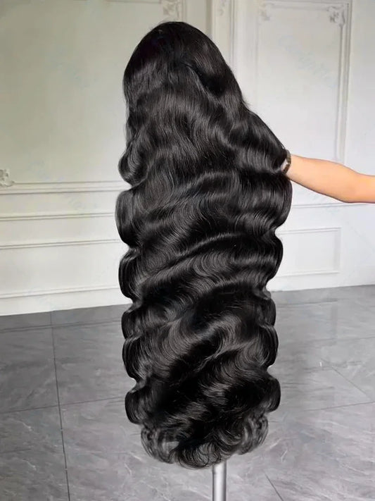 30-40 Inch Body Wave Lace Front Wig – 13x6 HD Transparent Human Hair, Pre-Plucked Glueless Water Wave for Women