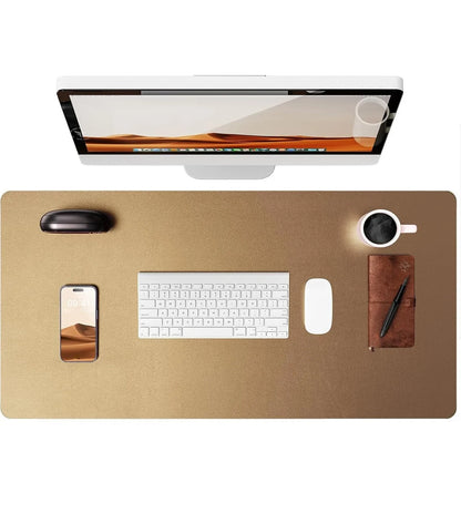 Large Leather Mouse Pad Desk Mat - Non-Slip PU Leather Office Desk Protector for Laptop & Workspace Setup
