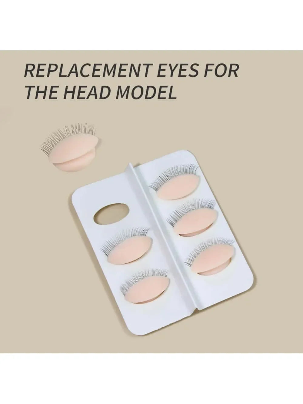 False Eyelash Extension Practice Head - Silicone Training Mannequin with Removable Eyelids for Lash & Tattoo Practice