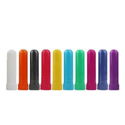 50/80/100 Sets Empty Nasal Inhaler Tubes – Portable Black & White Plastic Inhalers with Cotton Wicks for Essential Oils