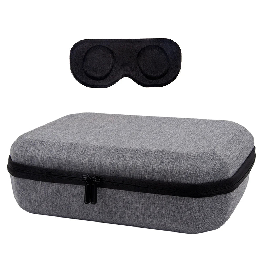 Waterproof Hard Carry Case with Lens Cover: Travel & Home Storage Bag for Meta Quest 3 VR Headset & Game Controller - Mesh Pocket